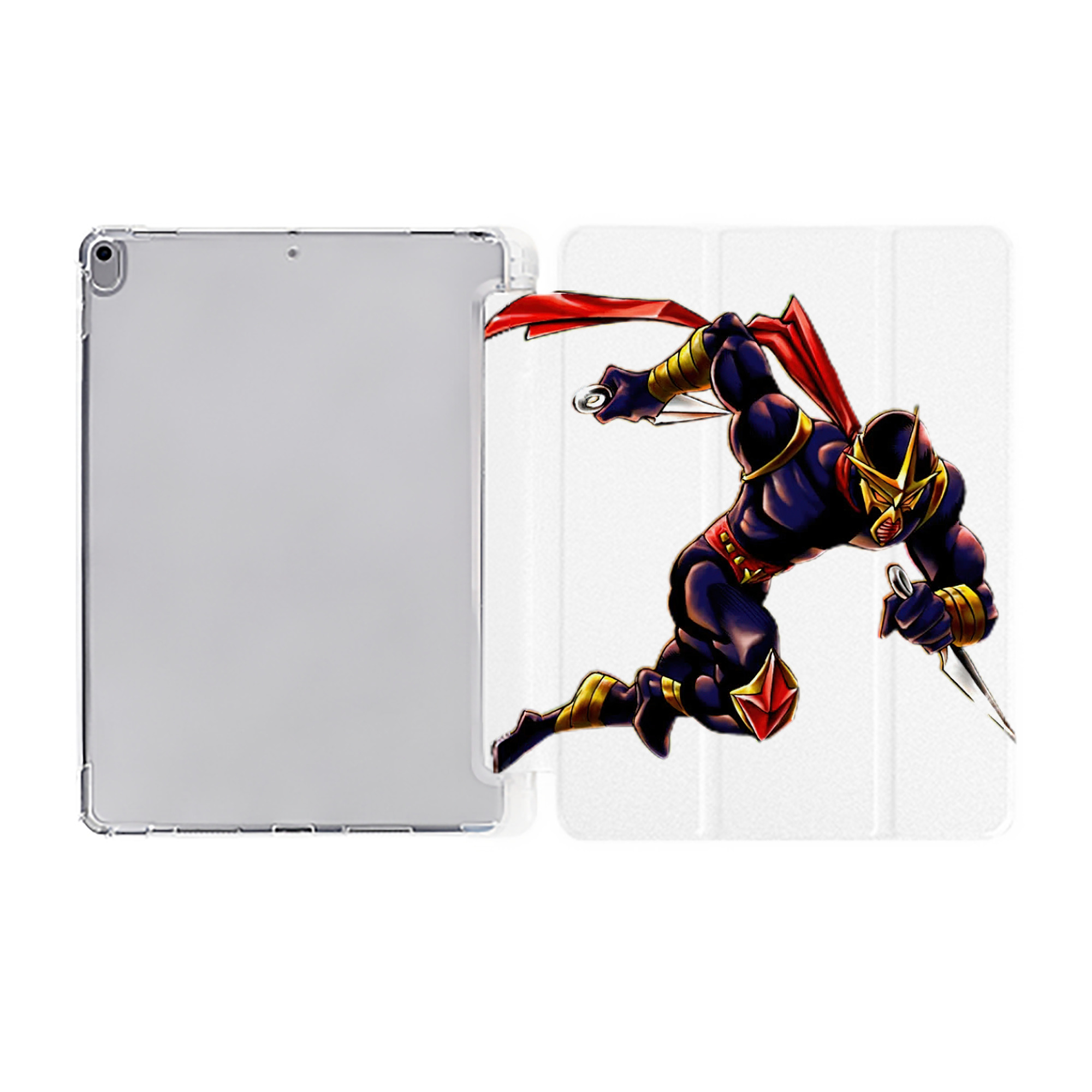 （画像用） 遊☆戯☆王 Yu-Gi-Oh! IPad ケース ペン収納付き 三つ折りスタンド PUレザー×シリコン 対応機種9.5/10.5/10.9インチ